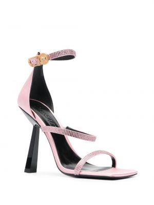 Sandales ar kristāliem Versace rozā