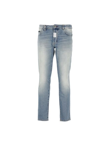 Niebieskie jeansy skinny bawełniane Philipp Plein