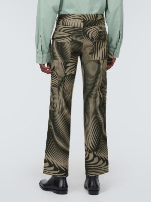Pantalones de lino de algodón bootcut Dries Van Noten