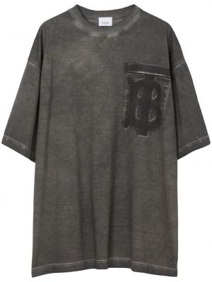 Oversize тениска Burberry черно