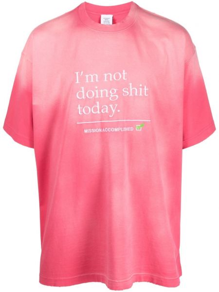 T-krekls ar apdruku Vetements rozā