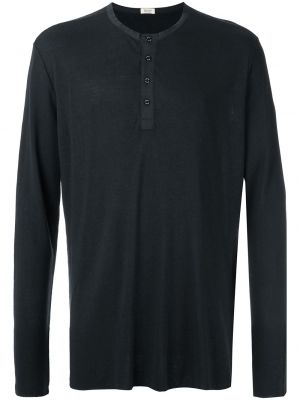 Lanena srajca z dolgimi rokavi Osklen črna