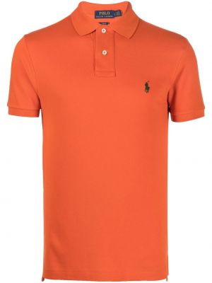 Brodert poloskjorte Polo Ralph Lauren oransje