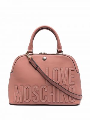 Bolso shopper con bordado Love Moschino rosa