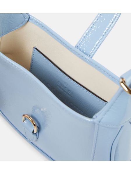 Δερμάτινη τσάντα ώμου από λουστρίνι Gucci μπλε