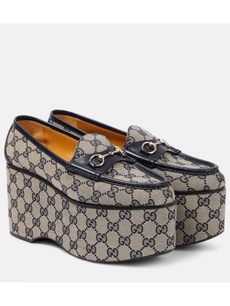 Loafers με πλατφόρμα Gucci μπεζ
