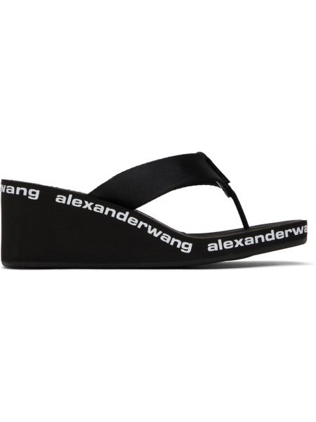 Нейлоновые босоножки на каблуке Alexander Wang черные