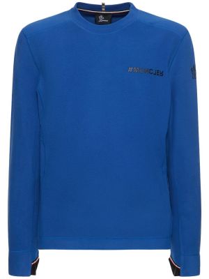 T-shirt en nylon avec manches longues Moncler Grenoble bleu