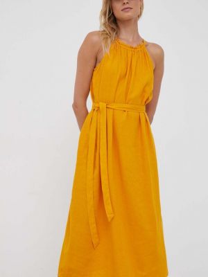 Ленена рокля Gap жълто