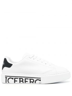 Blonder trykt snøring sneakers Iceberg hvit