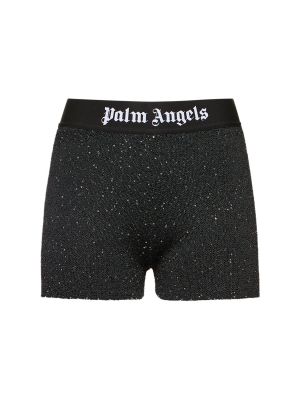 Shorts en viscose Palm Angels noir