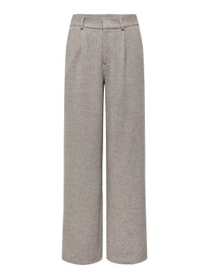 Меланжирани широки панталони тип „марлен“ Only сиво