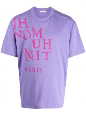 Βαμβακερή μπλούζα με σχέδιο Ih Nom Uh Nit μωβ