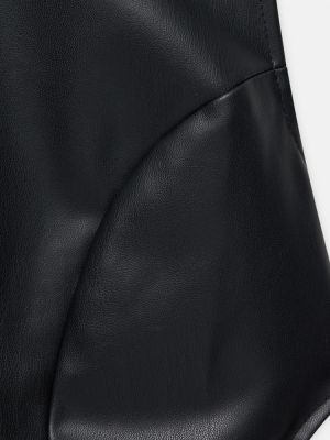 Кожаная юбка из искусственной кожи Pull&bear черная