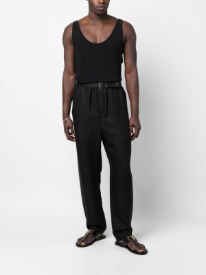 Pantalon taille haute slim Saint Laurent noir