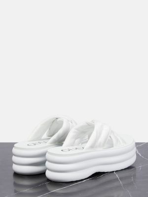 Sandały na platformie żakardowe Gucci białe