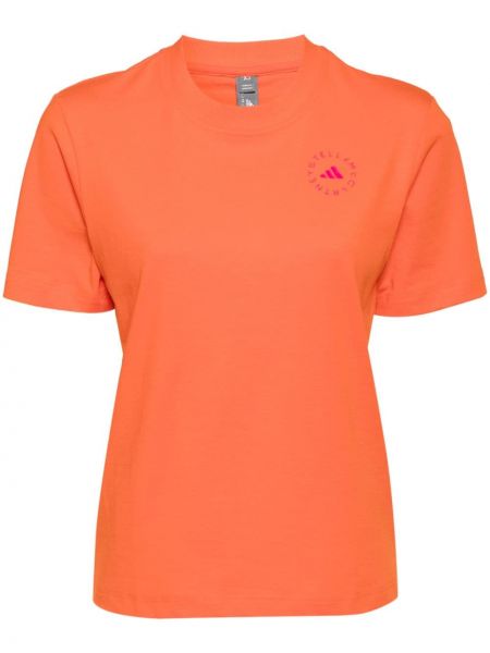 Tričko s potiskem Adidas By Stella Mccartney oranžové