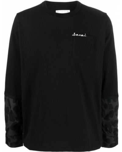 Leopard trykt sweatshirt Sacai svart