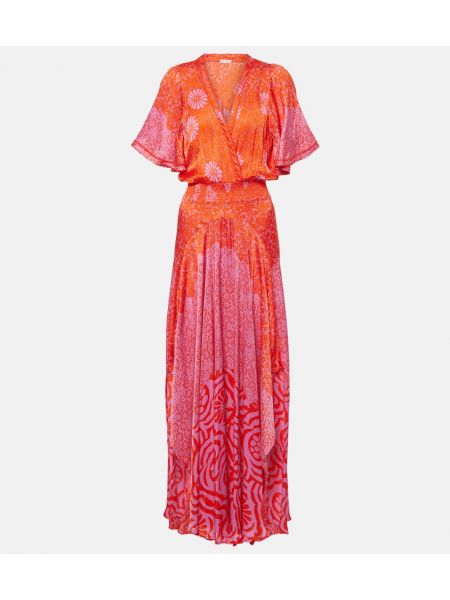 Μάξι φόρεμα με σχέδιο Poupette St Barth ροζ
