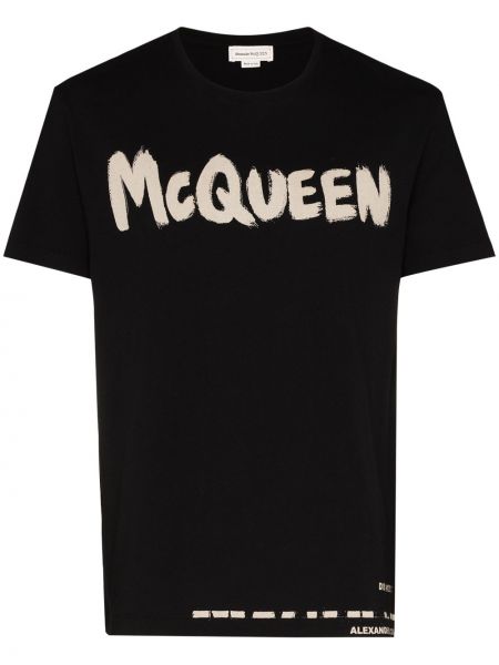 Majica s potiskom Alexander Mcqueen črna