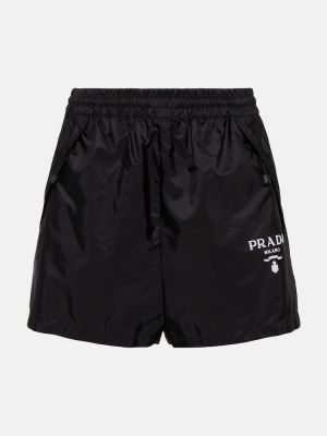 Nylon high waist shorts Prada schwarz