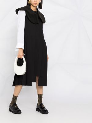 Plisované asymetrické šaty Comme Des Garçons černé
