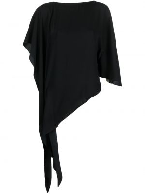 T-shirt avec manches courtes asymétrique Mm6 Maison Margiela noir
