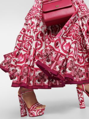 Bavlněné dlouhá sukně Dolce&gabbana růžové