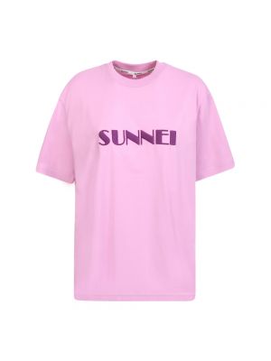 Koszulka z nadrukiem Sunnei fioletowa
