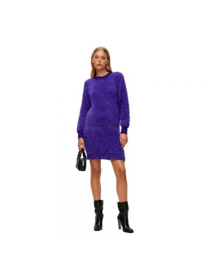 Mini vestido de punto Hugo Boss violeta