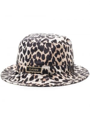 Leopardí klobouk s potiskem Ganni