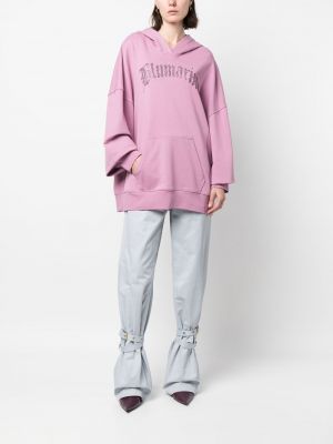 Bluza z kapturem oversize Blumarine różowa