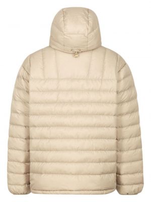 Péřová bunda na zip s kapucí Supreme béžová