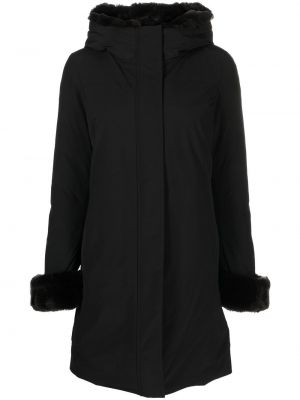 Kabát s kapucňou Woolrich čierna