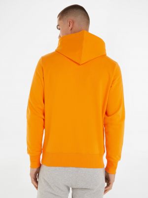Mikina s kapucí Calvin Klein Jeans oranžová