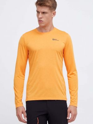 Меланж тениска с дълъг ръкав с принт с дълъг ръкав Jack Wolfskin оранжево