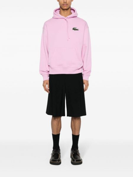Kokvilnas kapučdžemperis Lacoste rozā