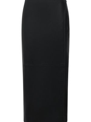 Кожаная юбка Balenciaga черная