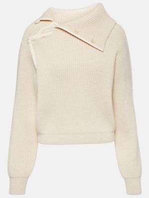 Pull en laine en tricot Jacquemus beige