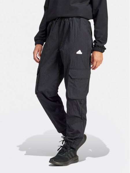 Sportovní kalhoty relaxed fit Adidas černé
