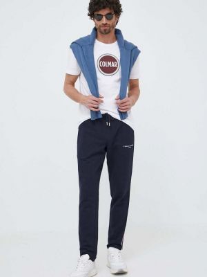 Бавовняні спортивні штани з аплікацією Tommy Hilfiger сині
