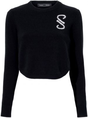 Kašmírový svetr s výšivkou Proenza Schouler černý