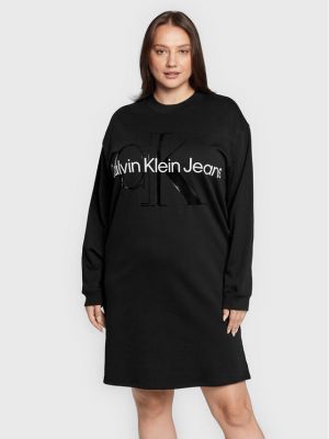 Дънкова рокля Calvin Klein Jeans Plus черно