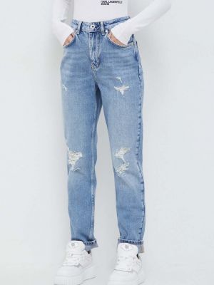 Traperice visoki struk Karl Lagerfeld Jeans plava