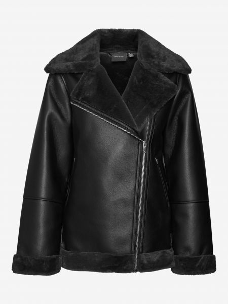 Usnjena jakna iz umetnega usnja Vero Moda črna
