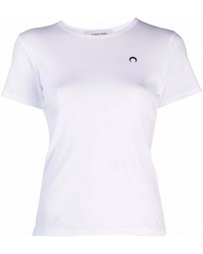 Camiseta con bordado Marine Serre blanco