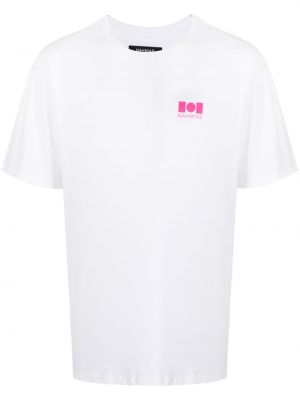 Bavlněné tričko s potiskem Nahmias bílé