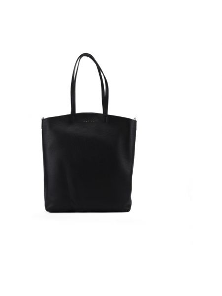 Leder shopper handtasche mit taschen Orciani schwarz