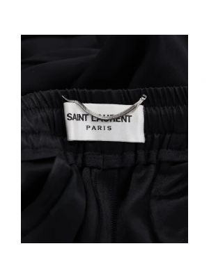 Falda de seda Saint Laurent Vintage negro