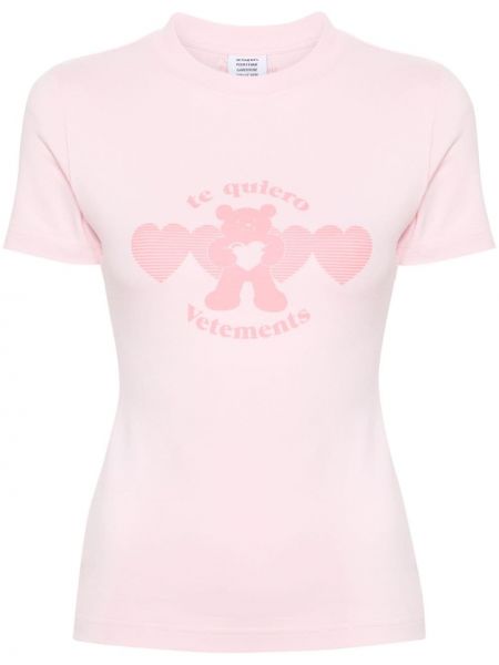 T-shirt aus baumwoll mit print Vetements Pink